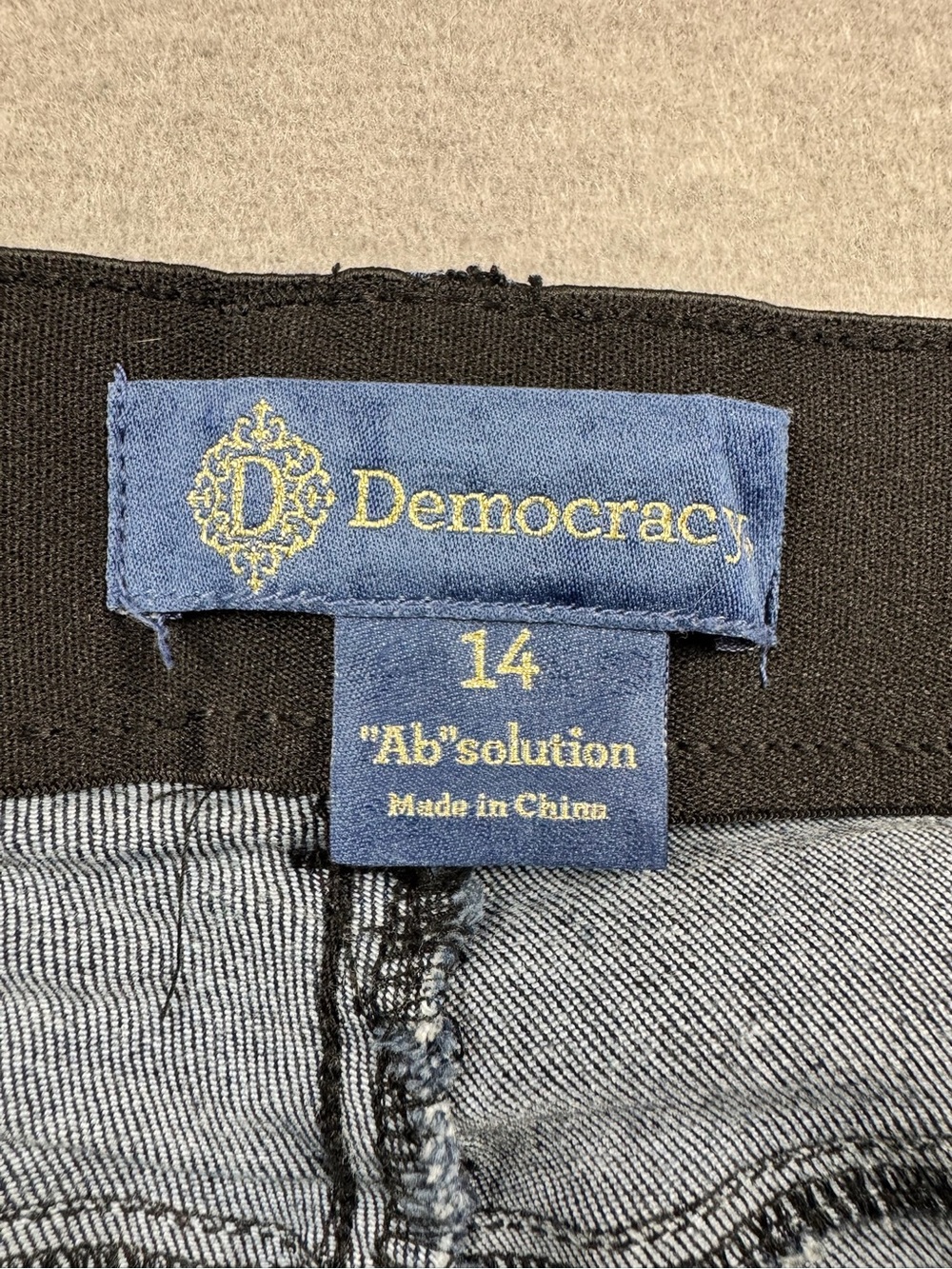 Democracy AB Solution Classic Dark Blue Women's Jeans Size 14 Slimming Skinny - Picture 8 of 13